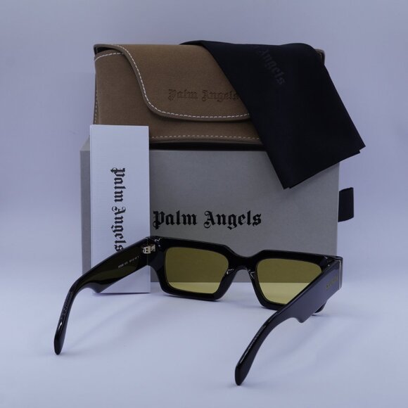 Palm Angels PERI086 HYDE 1018 Rectangle Sunglasses - Black/Yellow - Picture 11 of 11